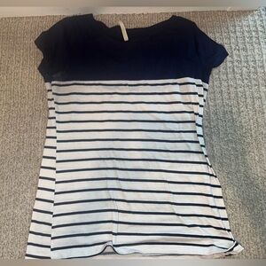 DNA Couture Navy and White Striped Tee